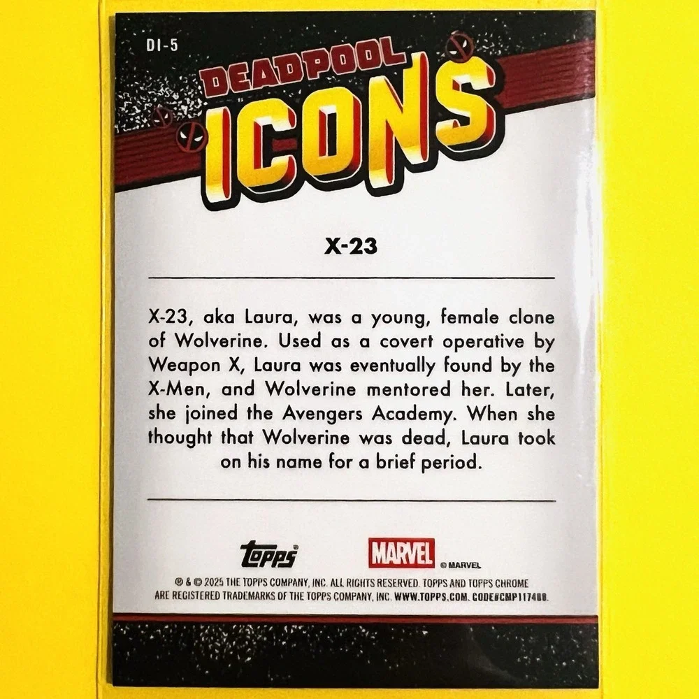 2025 Topps Chrome Marvel Deadpool Icons X-23 DI-5 Insert Card SP Refractor‎